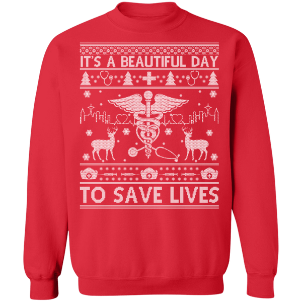 It's A Beautiful Life To Save Life Crewneck Pullover Sweatshirt - V1