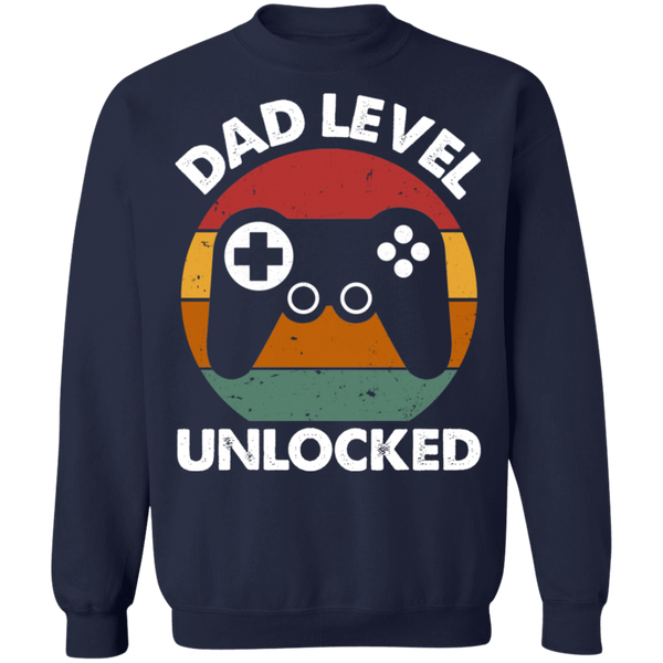 Dad Level Unlocked Crewneck Pullover Sweatshirt - V1