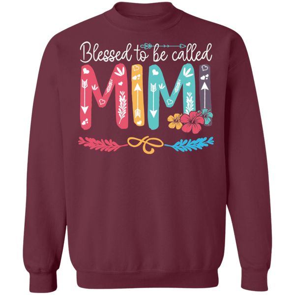 Blessed To Be Called Mimi Crewneck Pullover Sweatshirt - V1