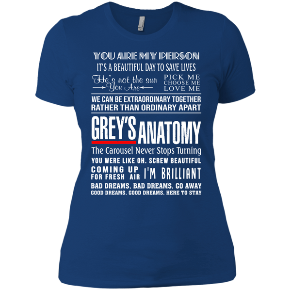 Grey's Anatomy Sayings Ladies T-Shirt