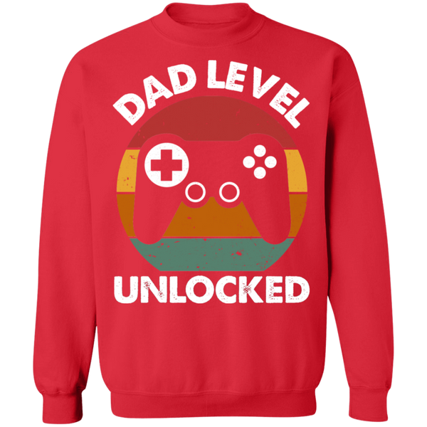 Dad Level Unlocked Crewneck Pullover Sweatshirt - V1