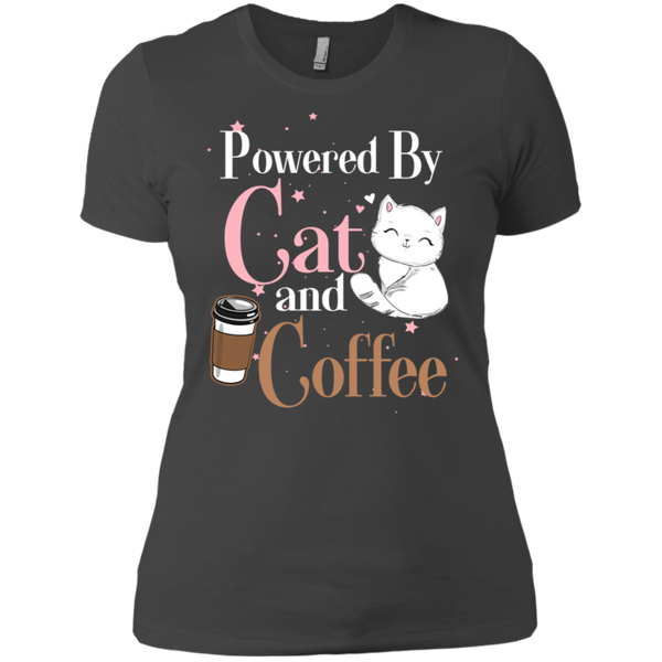 Powered By Cat and Coffee Ladies' Boyfriend T-Shirt
