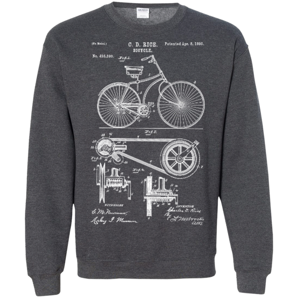 1890 Bicycle Patent Crewneck Pullover Sweatshirt