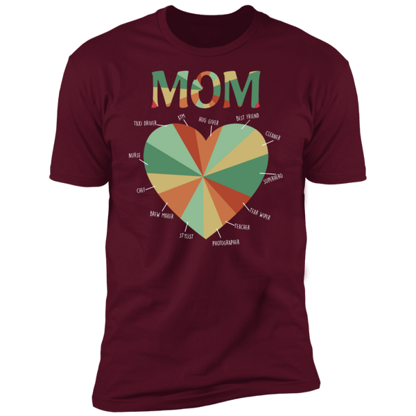 Mom Heart Multi Tasks Premium Short Sleeve T-Shirt