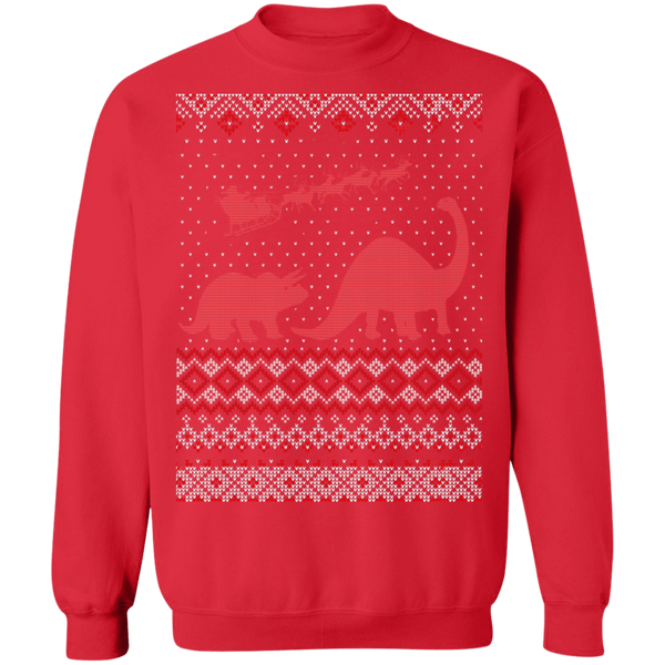 Santa Dinosaur Crewneck Pullover Sweatshirt - V1