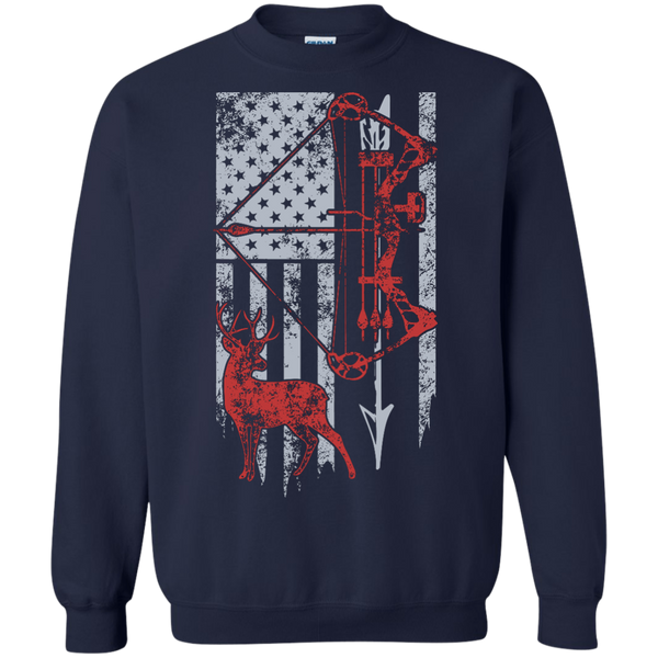 Bow Hunting Flag Crewneck Pullover Sweatshirt