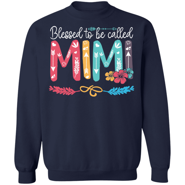 Blessed To Be Called Mimi Crewneck Pullover Sweatshirt - V1