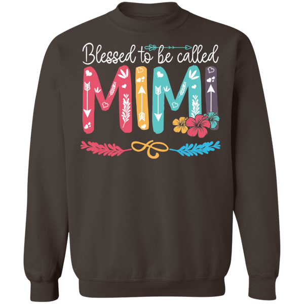 Blessed To Be Called Mimi Crewneck Pullover Sweatshirt - V1