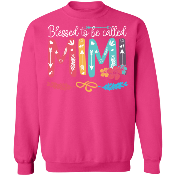 Blessed To Be Called Mimi Crewneck Pullover Sweatshirt - V1