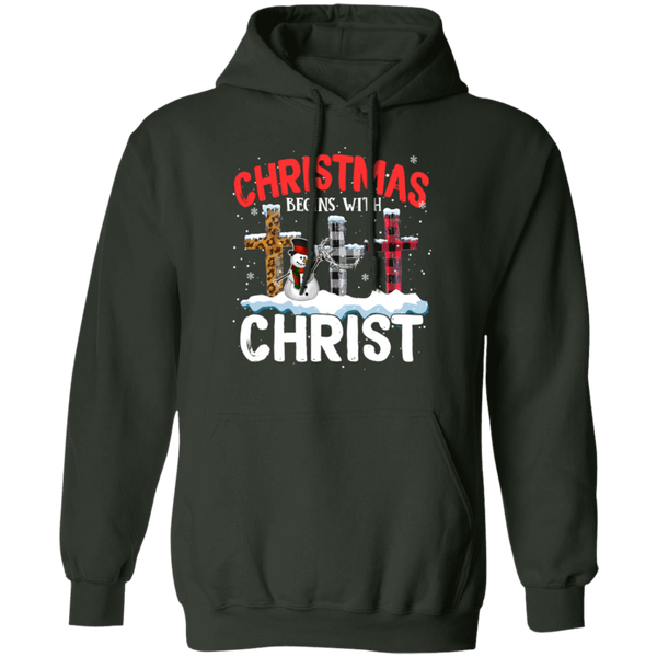 Christmas Begins With Christ Pullover Hoodie