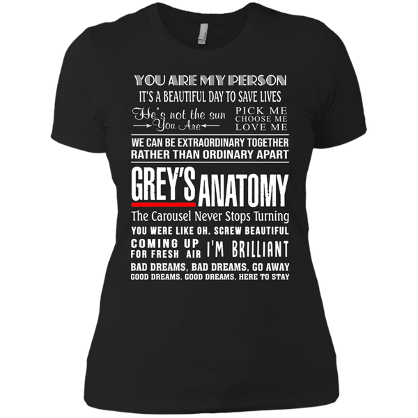 Grey's Anatomy Sayings Ladies T-Shirt