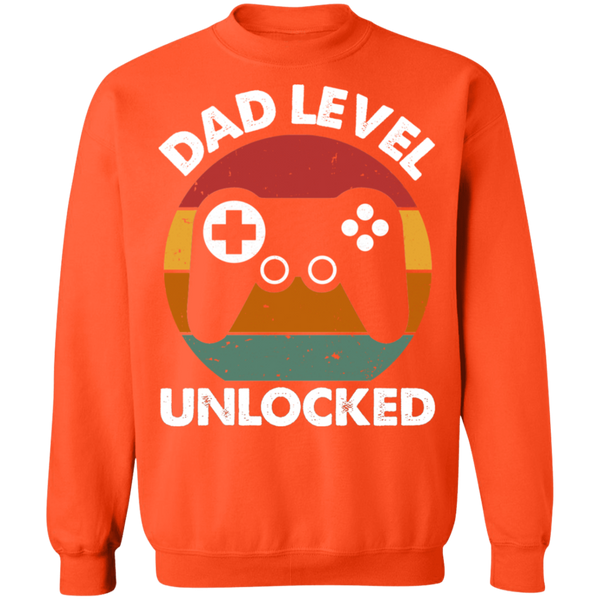 Dad Level Unlocked Crewneck Pullover Sweatshirt - V1