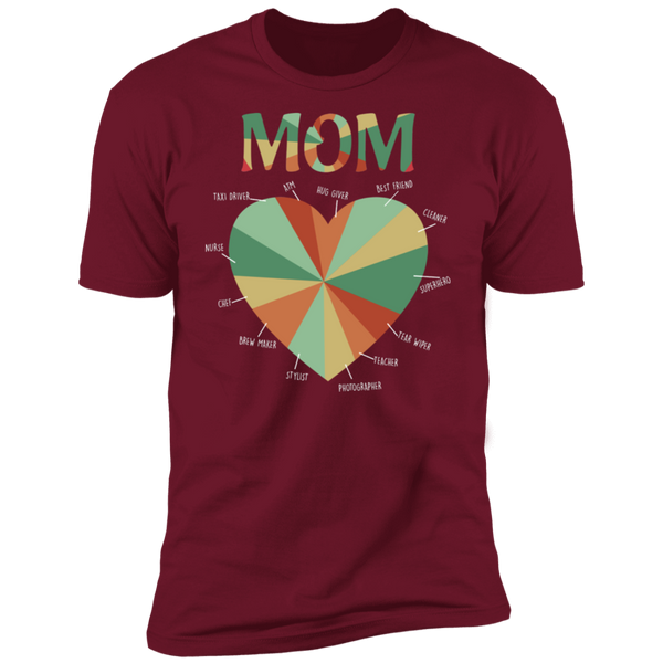 Mom Heart Multi Tasks Premium Short Sleeve T-Shirt