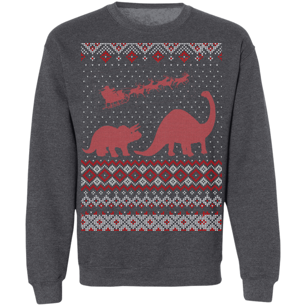 Santa Dinosaur Crewneck Pullover Sweatshirt - V1