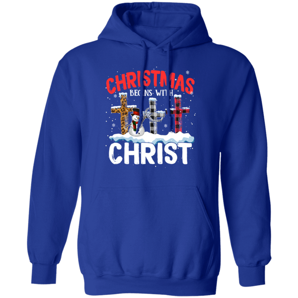 Christmas Begins With Christ Pullover Hoodie