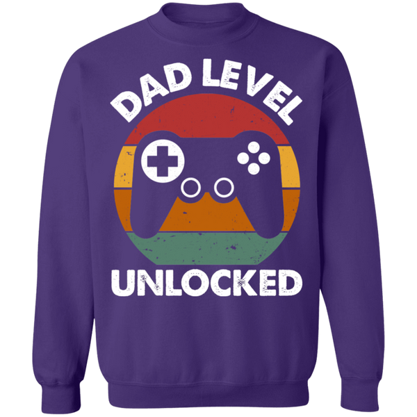 Dad Level Unlocked Crewneck Pullover Sweatshirt - V1
