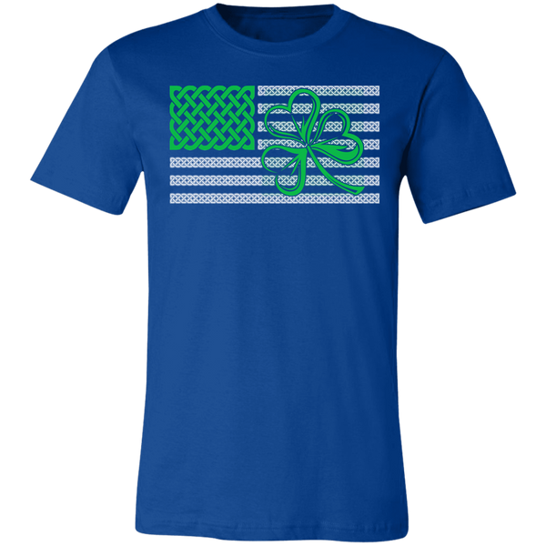 Shamrock American Flag Unisex Jersey Short-Sleeve T-Shirt