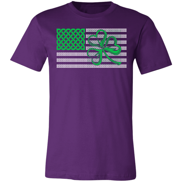 Shamrock American Flag Unisex Jersey Short-Sleeve T-Shirt