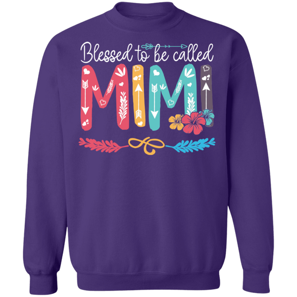 Blessed To Be Called Mimi Crewneck Pullover Sweatshirt - V1