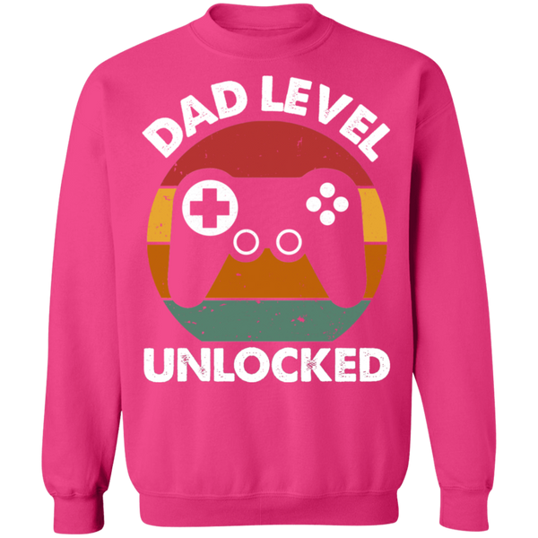 Dad Level Unlocked Crewneck Pullover Sweatshirt - V1
