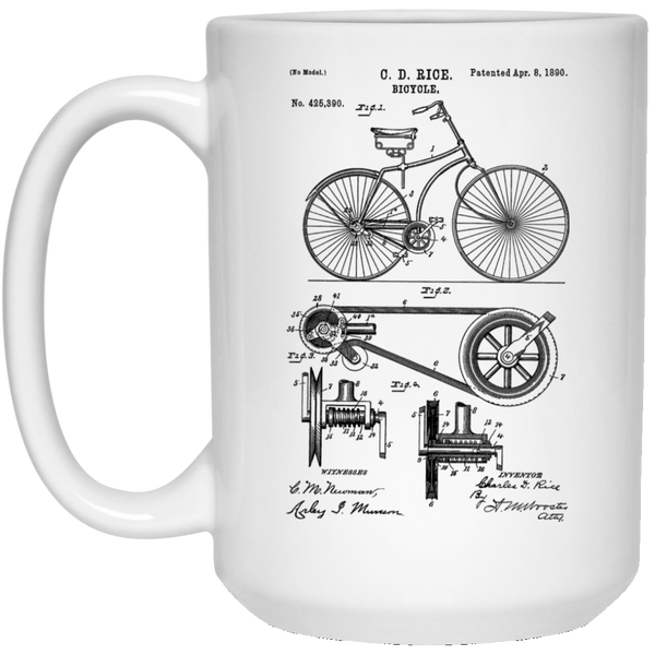 1890 Bicycle Patent White Mug