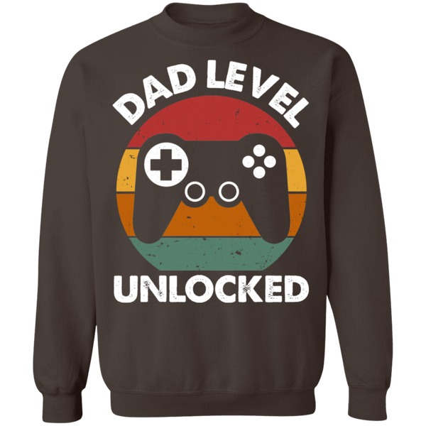 Dad Level Unlocked Crewneck Pullover Sweatshirt - V1