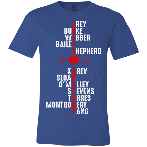 Grey's Anatomy Characters Unisex Jersey Short-Sleeve T-Shirt ( Red and White Version)