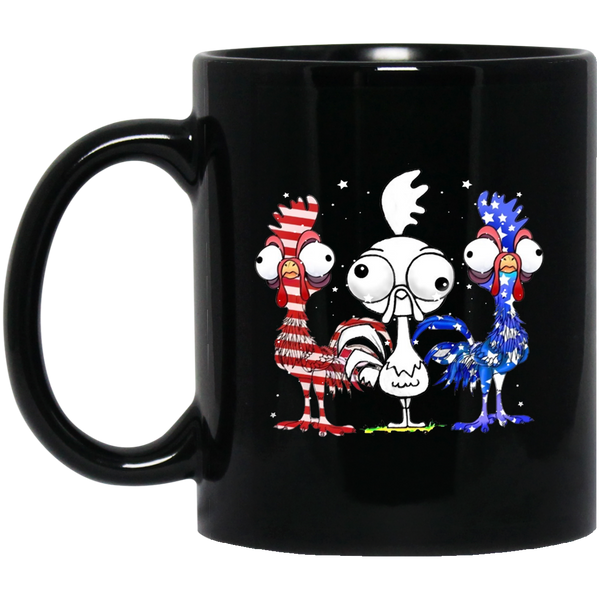 American Chickens Black Mug