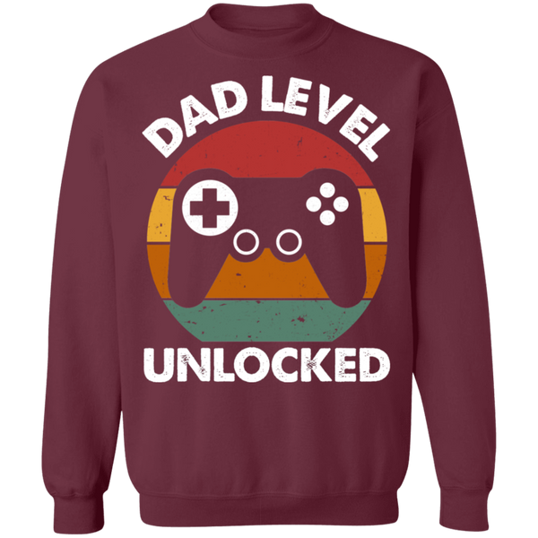 Dad Level Unlocked Crewneck Pullover Sweatshirt - V1