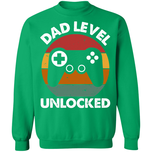 Dad Level Unlocked Crewneck Pullover Sweatshirt - V1