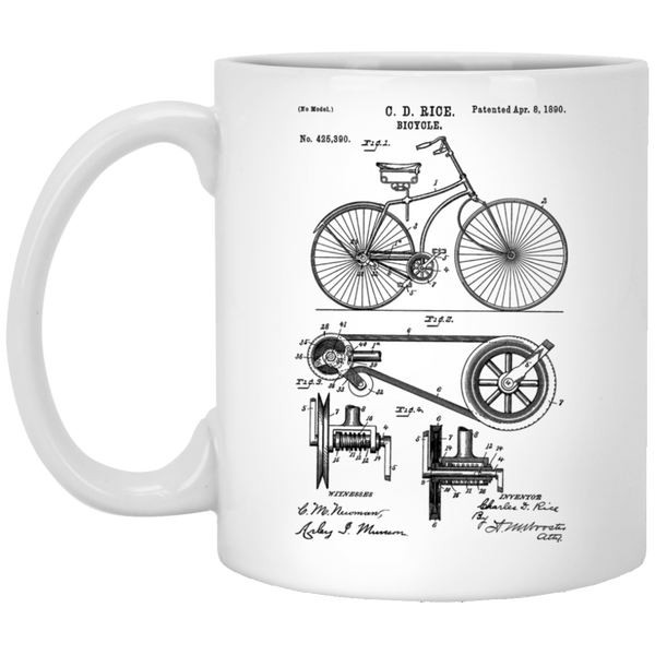 1890 Bicycle Patent White Mug