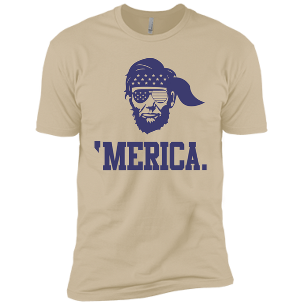 Abraham Lincoln 'Merica Blue Premium Short Sleeve T-Shirt