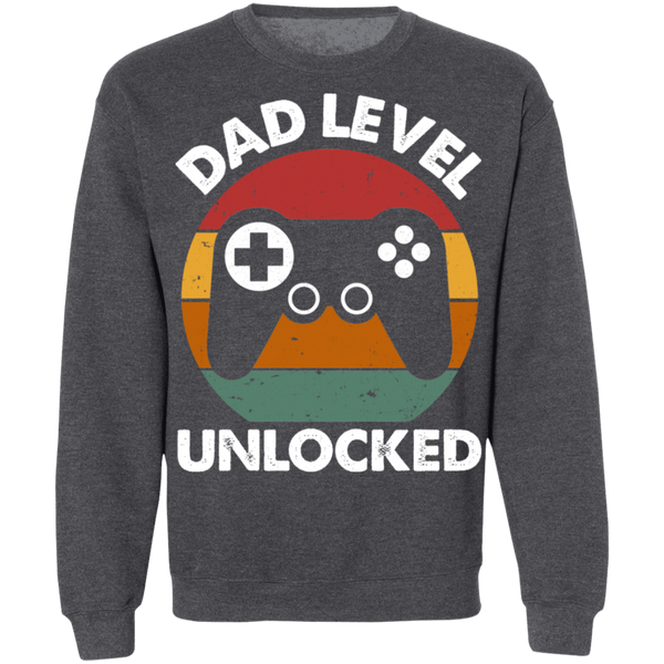 Dad Level Unlocked Crewneck Pullover Sweatshirt - V1
