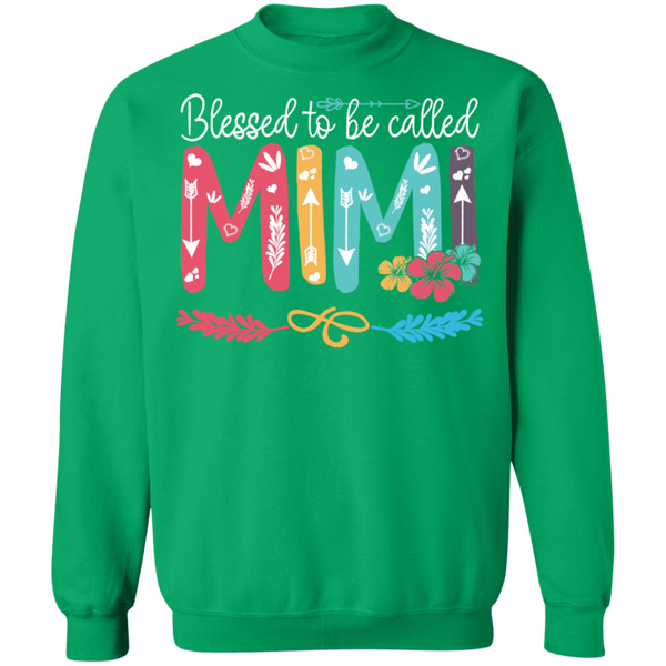 Blessed To Be Called Mimi Crewneck Pullover Sweatshirt - V1