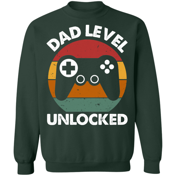 Dad Level Unlocked Crewneck Pullover Sweatshirt - V1