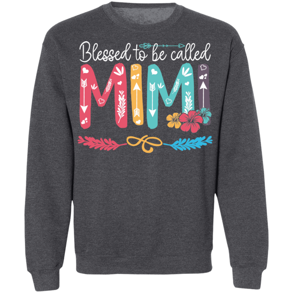 Blessed To Be Called Mimi Crewneck Pullover Sweatshirt - V1