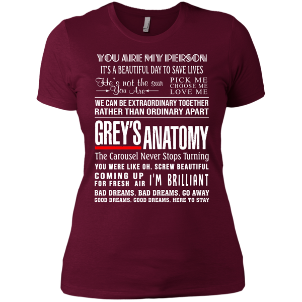 Grey's Anatomy Sayings Ladies T-Shirt