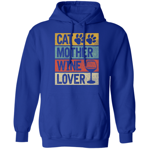 Cat Mother Wine Lover Pullover Hoodie