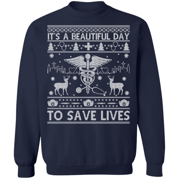 It's A Beautiful Life To Save Life Crewneck Pullover Sweatshirt - V1