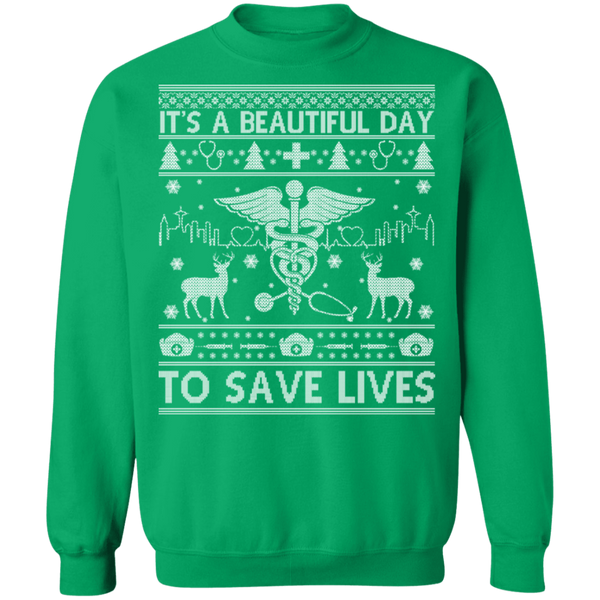 It's A Beautiful Life To Save Life Crewneck Pullover Sweatshirt - V1