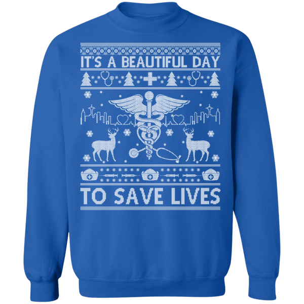 It's A Beautiful Life To Save Life Crewneck Pullover Sweatshirt - V1