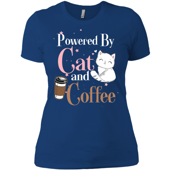 Powered By Cat and Coffee Ladies' Boyfriend T-Shirt
