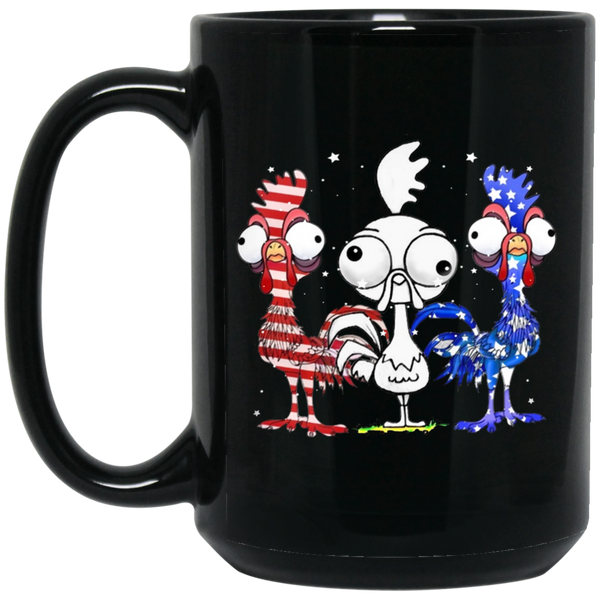 American Chickens Black Mug
