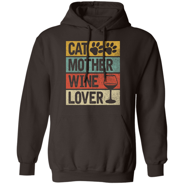 Cat Mother Wine Lover Pullover Hoodie