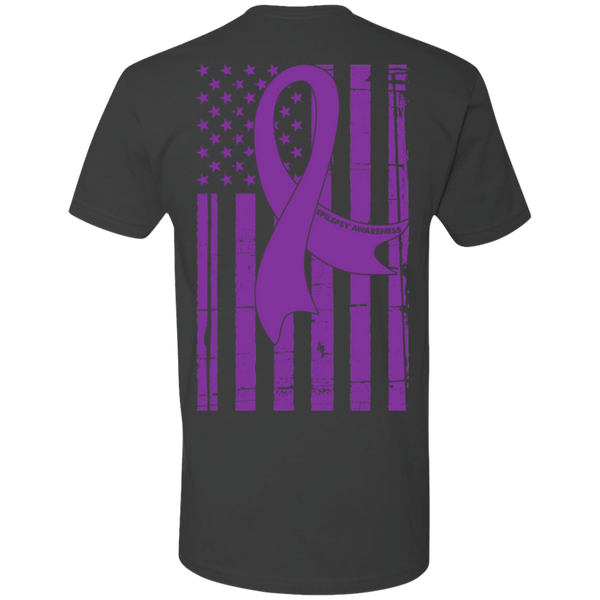 Epilepsy Awareness with American Flag Premium Short Sleeve T-Shirt