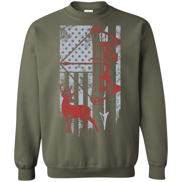 Bow Hunting Flag Crewneck Pullover Sweatshirt