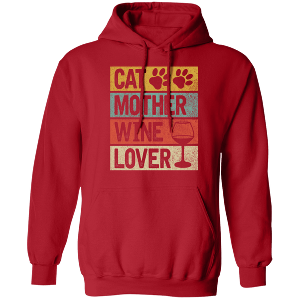 Cat Mother Wine Lover Pullover Hoodie
