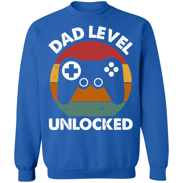 Dad Level Unlocked Crewneck Pullover Sweatshirt - V1